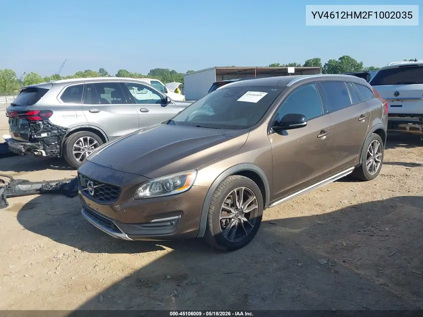 2015 Volvo V60 Cross Country T5 Platinum VIN: YV4612HM2F1002035 Lot: 45106009