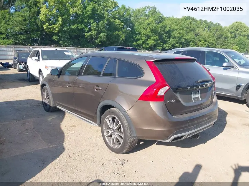 2015 Volvo V60 Cross Country T5 Platinum VIN: YV4612HM2F1002035 Lot: 45106009