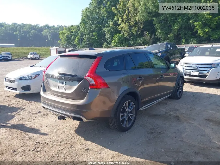 2015 Volvo V60 Cross Country T5 Platinum VIN: YV4612HM2F1002035 Lot: 45106009