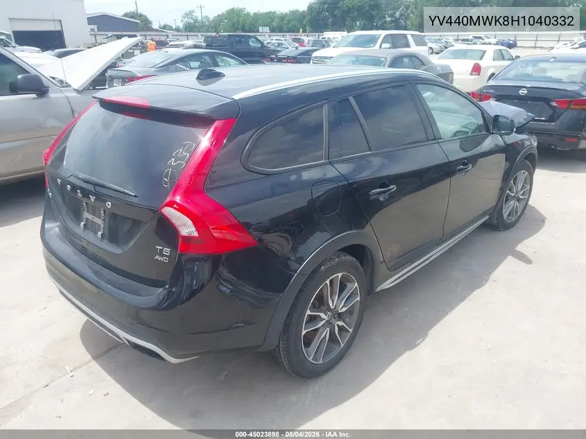 2017 Volvo V60 Cross Country T5 VIN: YV440MWK8H1040332 Lot: 45023898