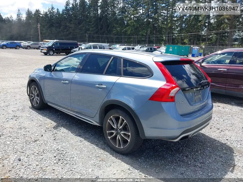 2017 Volvo V60 Cross Country T5 VIN: YV440MWK3H1036947 Lot: 45127609