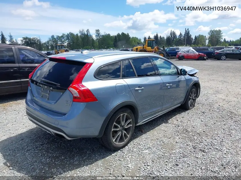 2017 Volvo V60 Cross Country T5 VIN: YV440MWK3H1036947 Lot: 45127609