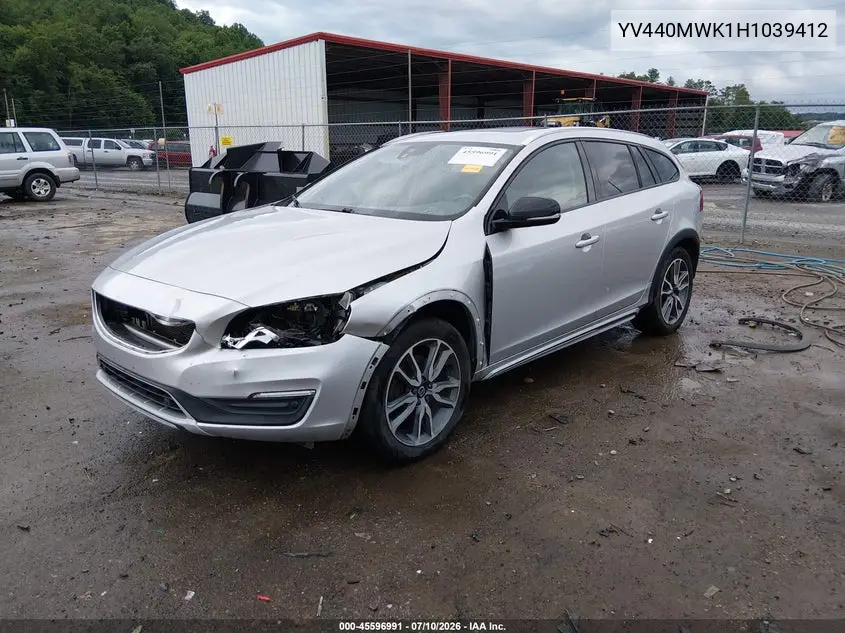2017 Volvo V60 Cross Country T5 VIN: YV440MWK1H1039412 Lot: 45596991