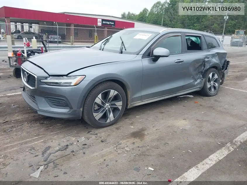 2020 Volvo V60 Cross Country T5 VIN: YV4102WK1L1036980 Lot: 45344423