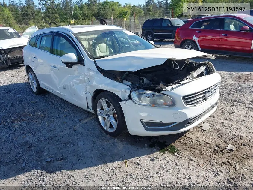 2015 Volvo V60 T5 Platinum VIN: YV1612SD3F1193597 Lot: 44826408