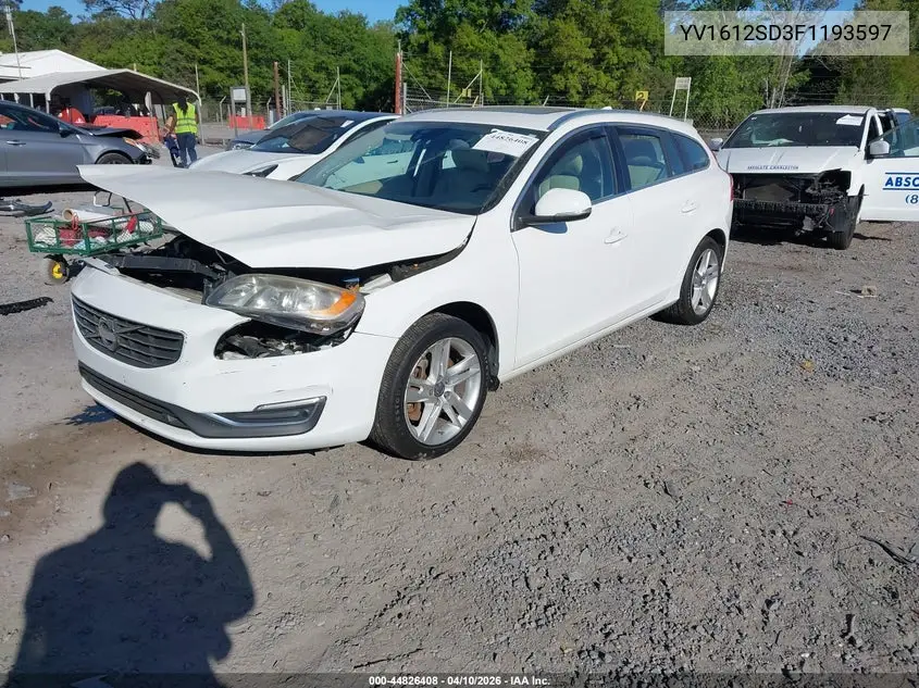 2015 Volvo V60 T5 Platinum VIN: YV1612SD3F1193597 Lot: 44826408