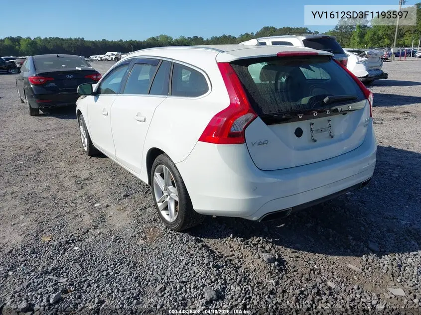 2015 Volvo V60 T5 Platinum VIN: YV1612SD3F1193597 Lot: 44826408