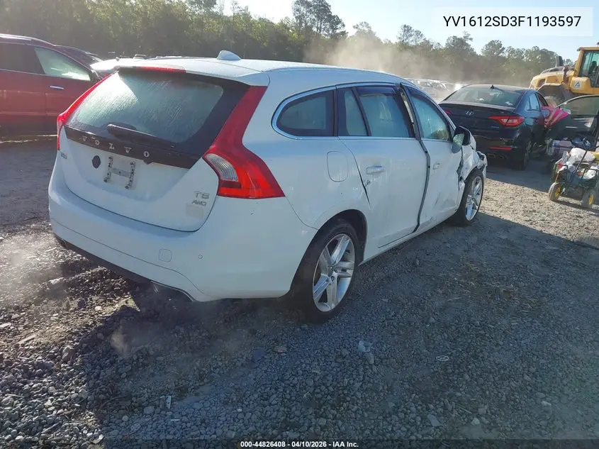 2015 Volvo V60 T5 Platinum VIN: YV1612SD3F1193597 Lot: 44826408