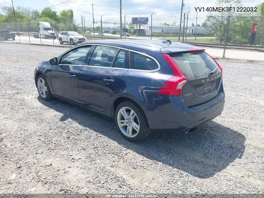2015 Volvo V60 T5 Premier VIN: YV140MEK3F1222032 Lot: 44866644