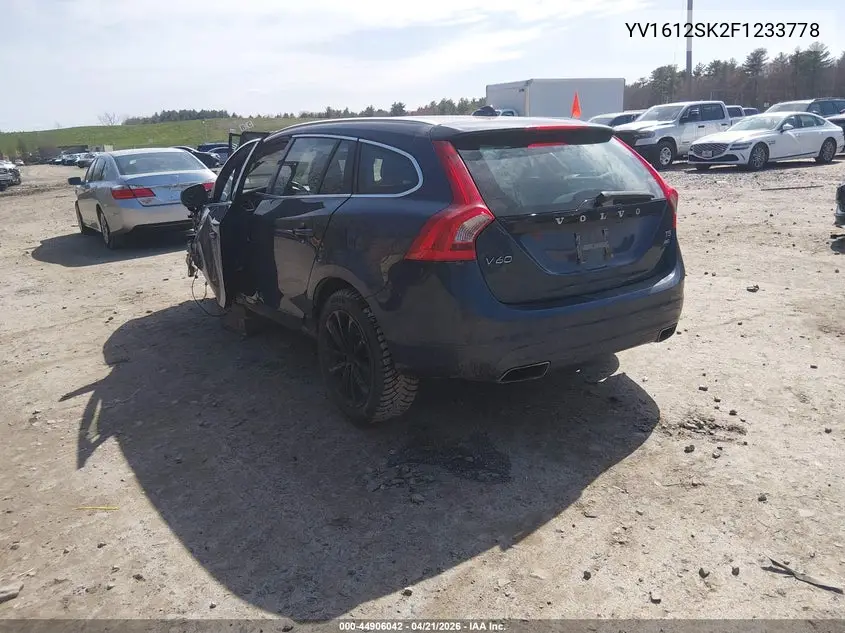 2015 Volvo V60 T5 Premier VIN: YV1612SK2F1233778 Lot: 44906042