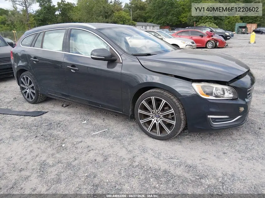 2015 Volvo V60 T5 Platinum VIN: YV140MEM6F1220602 Lot: 44952300