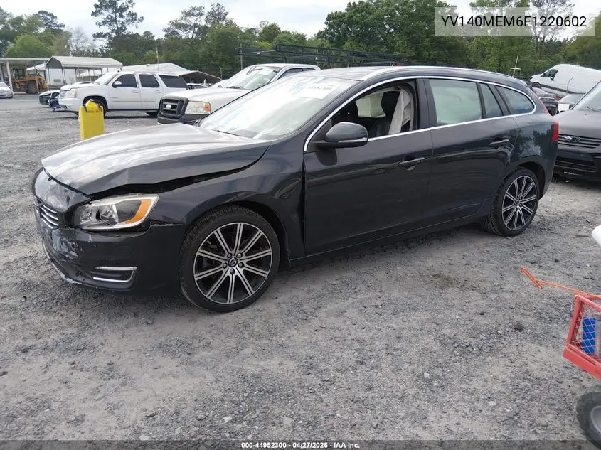 2015 Volvo V60 T5 Platinum VIN: YV140MEM6F1220602 Lot: 44952300