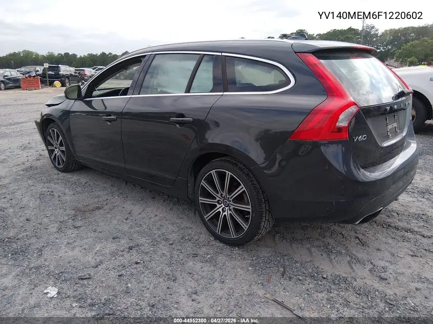 2015 Volvo V60 T5 Platinum VIN: YV140MEM6F1220602 Lot: 44952300