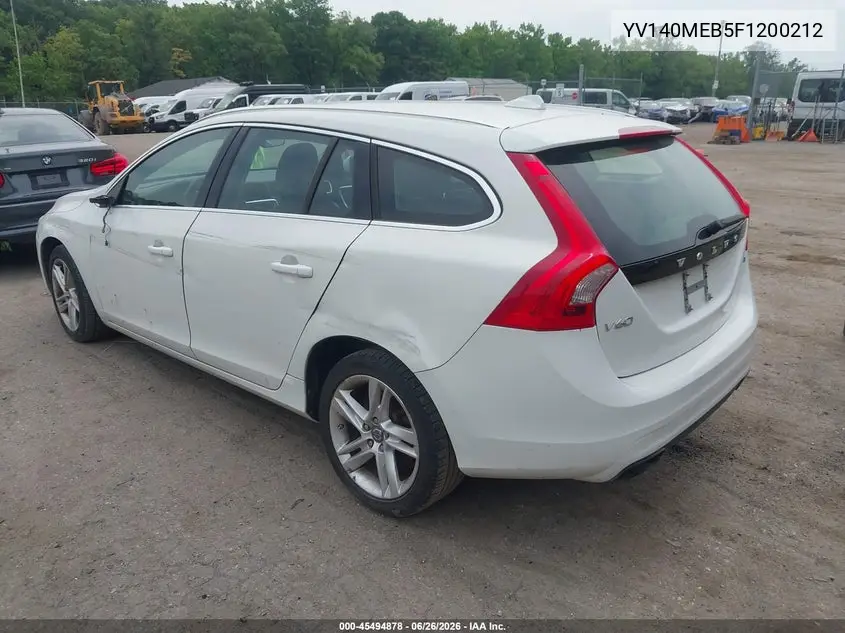 2015 Volvo V60 T5 Premier VIN: YV140MEB5F1200212 Lot: 45494878