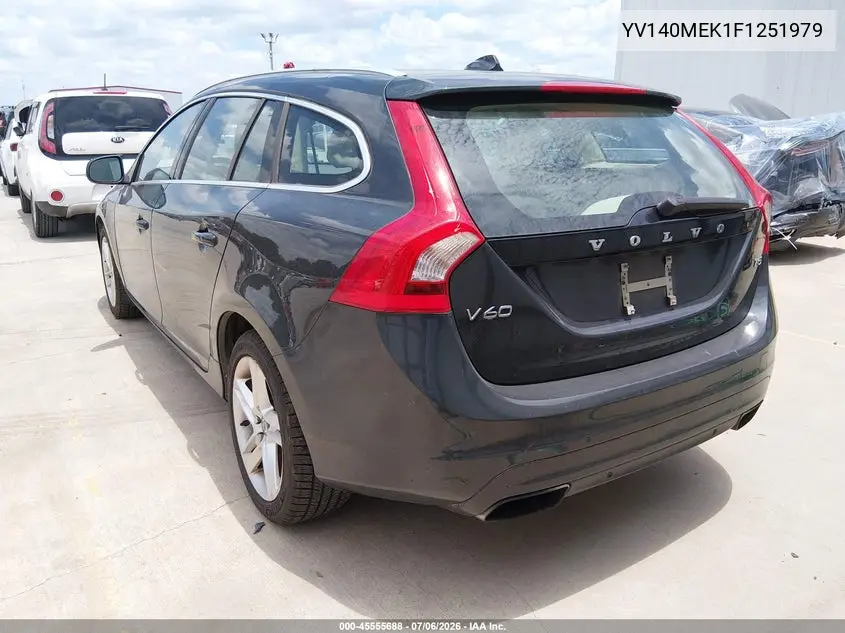 2015 Volvo V60 T5 Premier VIN: YV140MEK1F1251979 Lot: 45555688