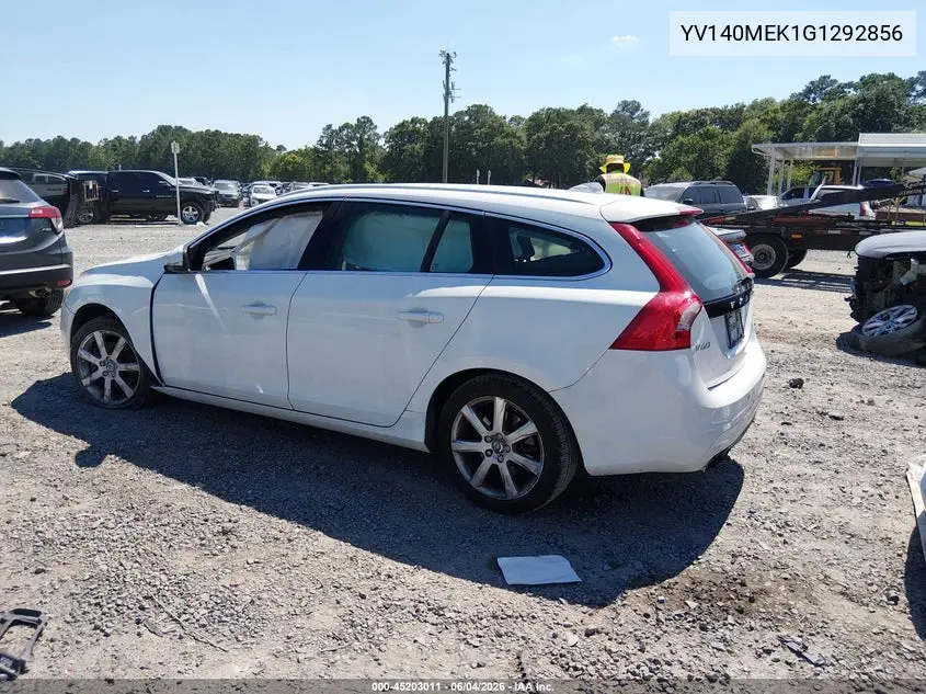 2016 Volvo V60 T5 Drive-E Premier VIN: YV140MEK1G1292856 Lot: 45203011