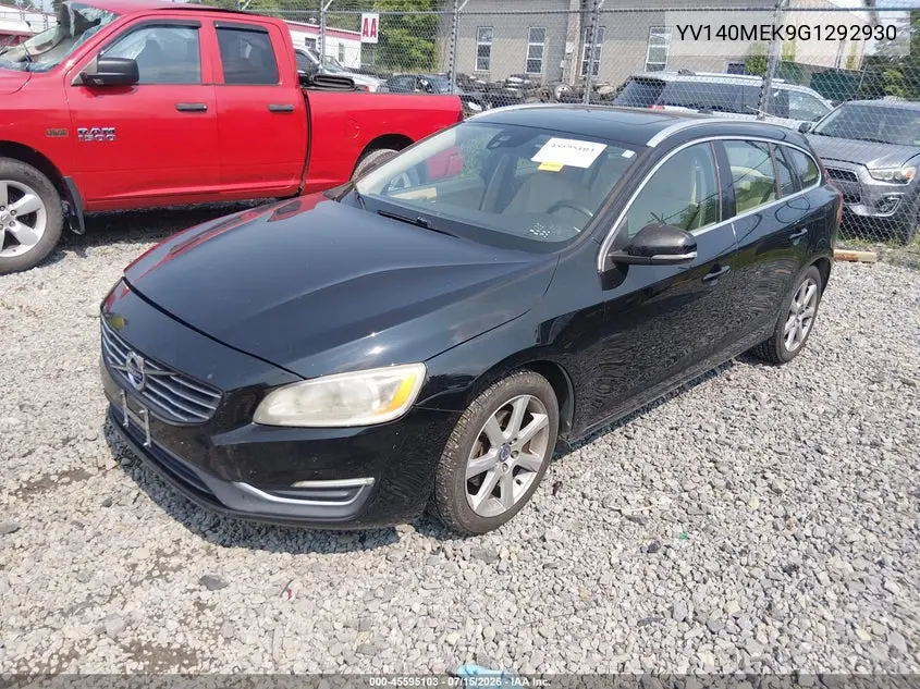 2016 Volvo V60 T5 Drive-E Premier VIN: YV140MEK9G1292930 Lot: 45595103
