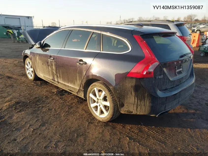 2017 Volvo V60 T5 Premier VIN: YV140MSK1H1359087 Lot: 44353332