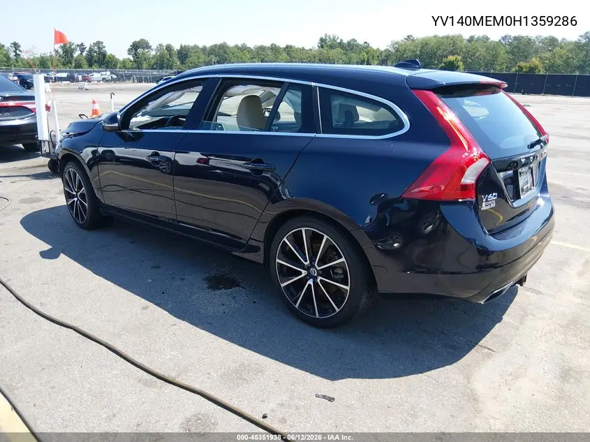 2017 Volvo V60 T5 Platinum VIN: YV140MEM0H1359286 Lot: 45351938