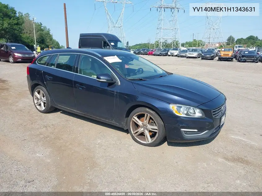 2017 Volvo V60 T5 Premier VIN: YV140MEK1H1343631 Lot: 45524459