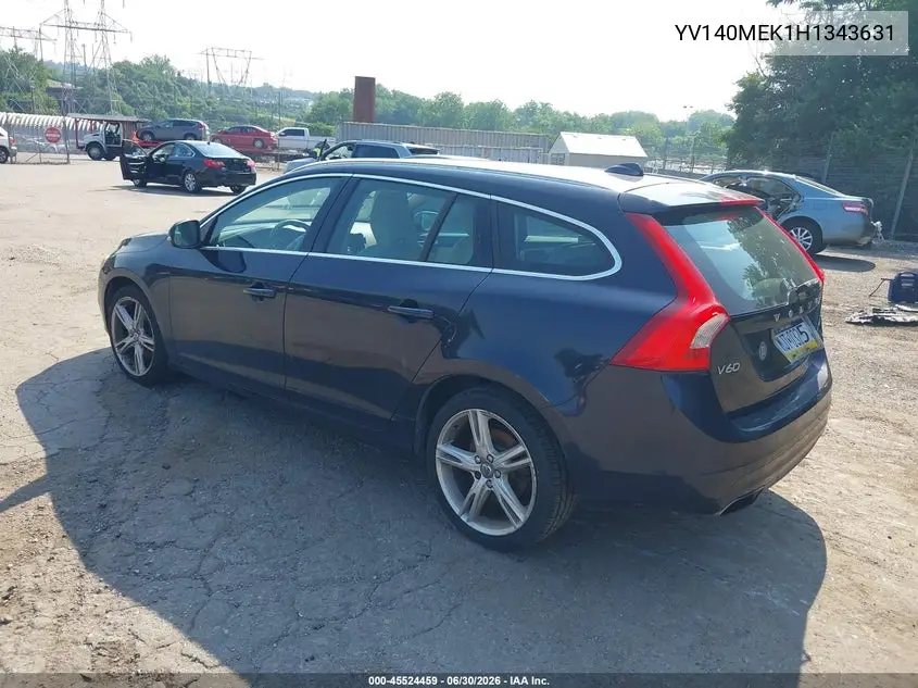 2017 Volvo V60 T5 Premier VIN: YV140MEK1H1343631 Lot: 45524459