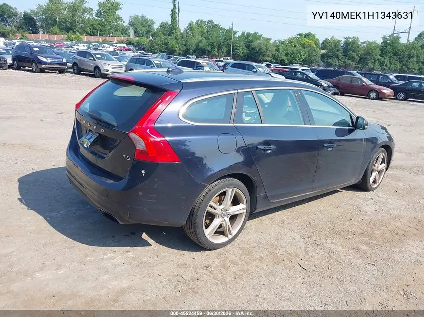 2017 Volvo V60 T5 Premier VIN: YV140MEK1H1343631 Lot: 45524459