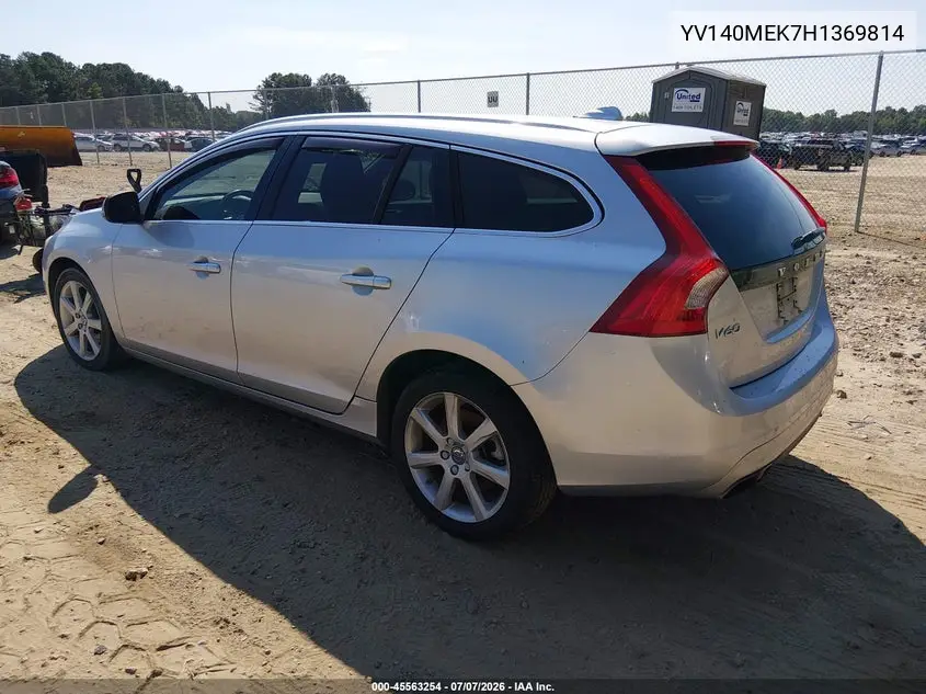 2017 Volvo V60 T5 Premier VIN: YV140MEK7H1369814 Lot: 45563254