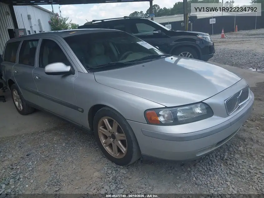 2002 Volvo V70 2.4 VIN: YV1SW61R922234792 Lot: 45277748