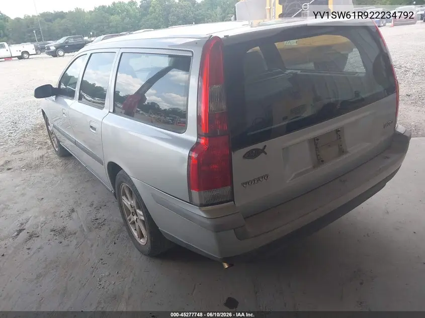 2002 Volvo V70 2.4 VIN: YV1SW61R922234792 Lot: 45277748