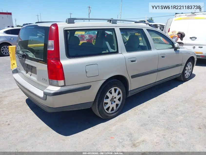 2002 Volvo V70 2.4 VIN: YV1SW61R221183738 Lot: 45326263