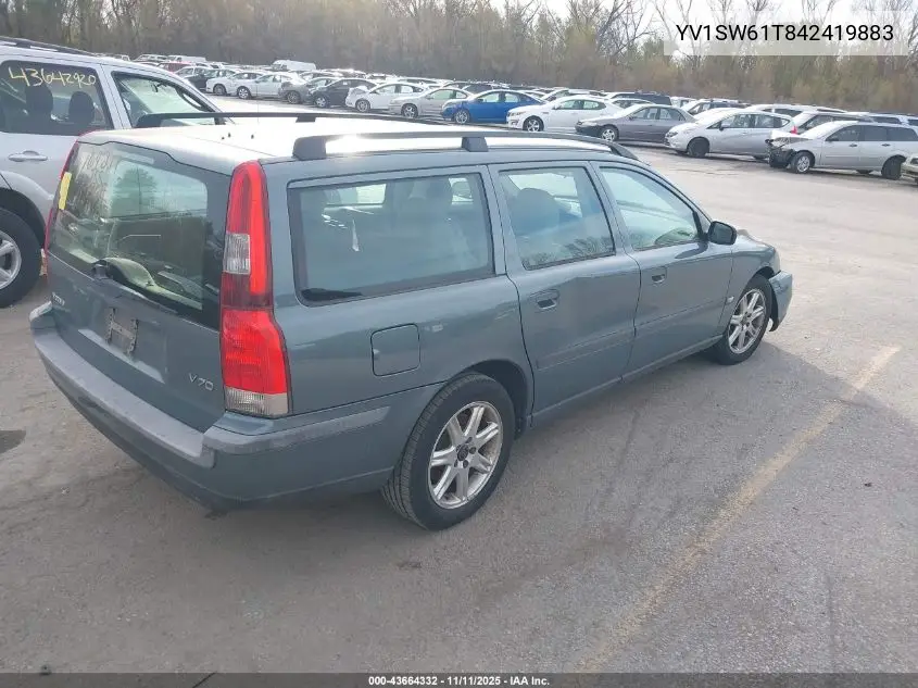2004 Volvo V70 2.4 VIN: YV1SW61T842419883 Lot: 43664332