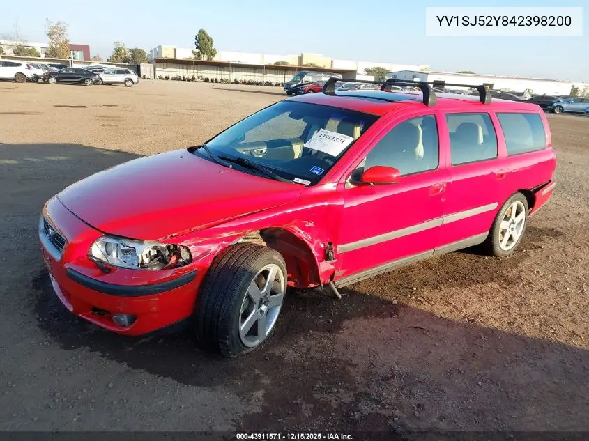 2004 Volvo V70 R VIN: YV1SJ52Y842398200 Lot: 43911571