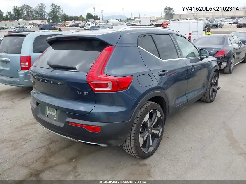 2019 Volvo Xc40 T5 Inscription VIN: YV4162UL6K2102314 Lot: 45201464