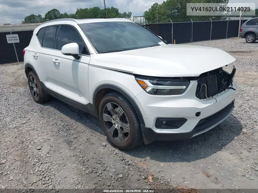 2019 Volvo Xc40 T5 Inscription VIN: YV4162UL0K2114023 Lot: 45483330