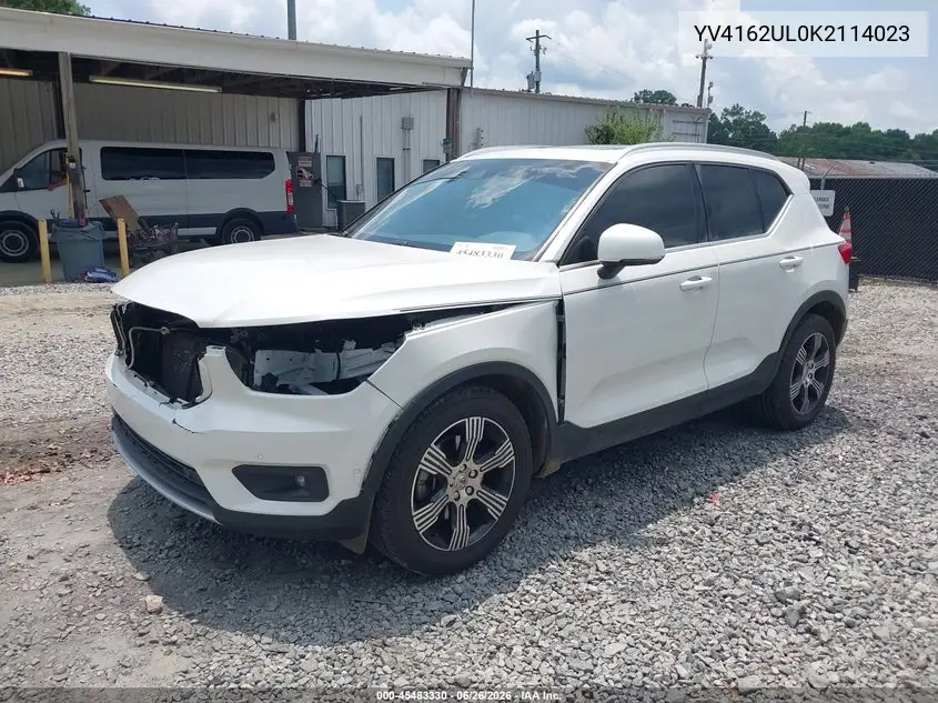 2019 Volvo Xc40 T5 Inscription VIN: YV4162UL0K2114023 Lot: 45483330