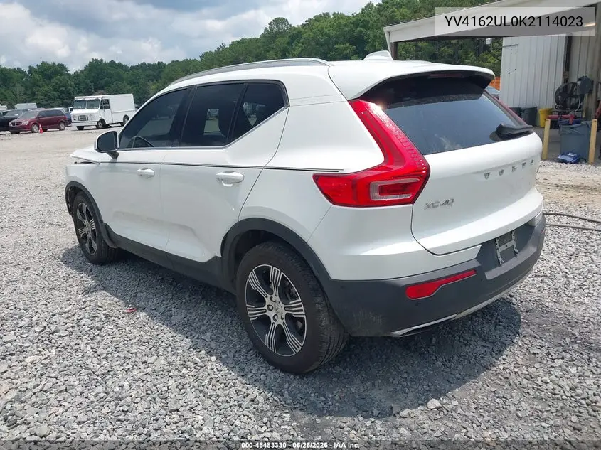 2019 Volvo Xc40 T5 Inscription VIN: YV4162UL0K2114023 Lot: 45483330