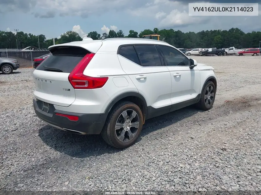 2019 Volvo Xc40 T5 Inscription VIN: YV4162UL0K2114023 Lot: 45483330
