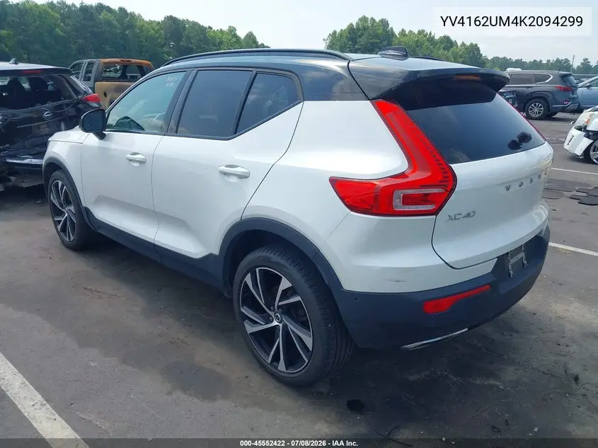 2019 Volvo Xc40 T5 R-Design VIN: YV4162UM4K2094299 Lot: 45552422