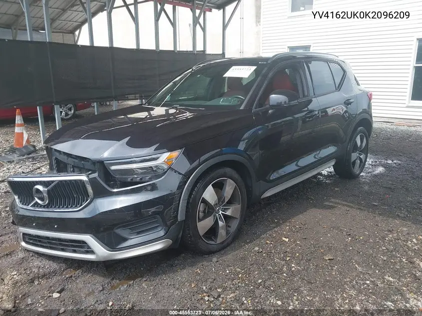 2019 Volvo Xc40 T5 Momentum VIN: YV4162UK0K2096209 Lot: 45553723