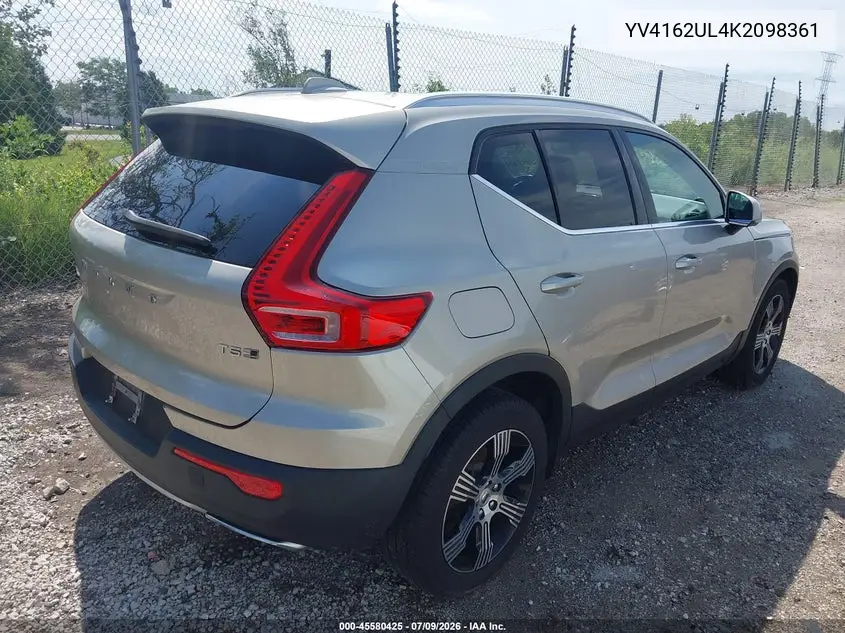 2019 Volvo Xc40 T5 Inscription VIN: YV4162UL4K2098361 Lot: 45580425