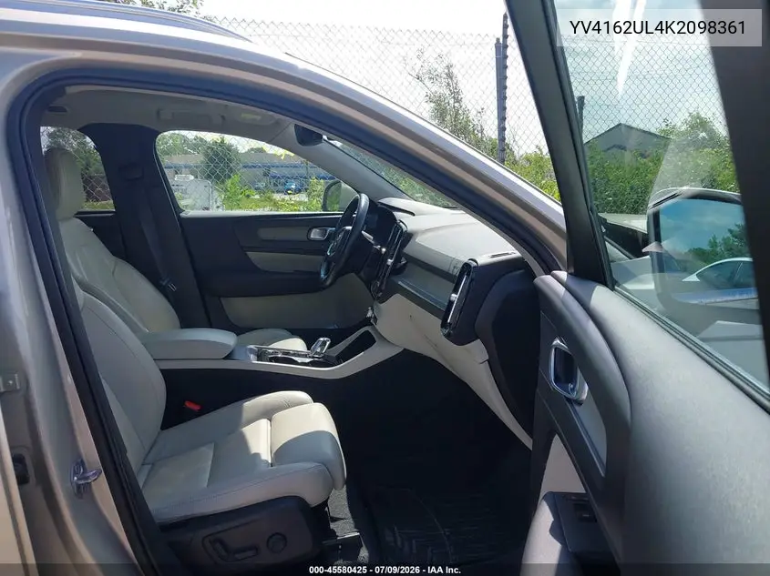 2019 Volvo Xc40 T5 Inscription VIN: YV4162UL4K2098361 Lot: 45580425