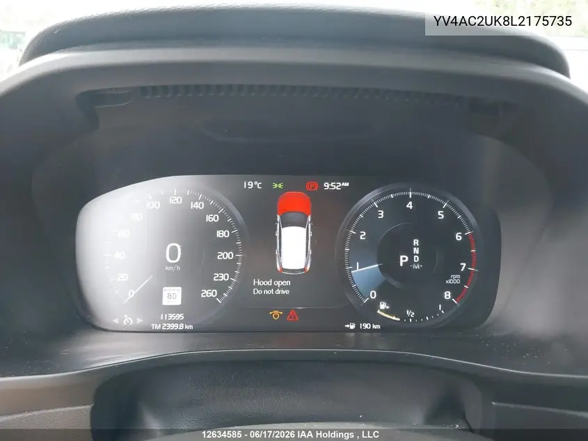2020 Volvo Xc40 T4 Momentum VIN: YV4AC2UK8L2175735 Lot: 12634585