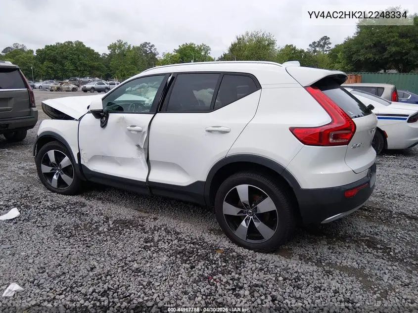 2020 Volvo Xc40 T4 Momentum VIN: YV4AC2HK2L2248334 Lot: 44967788