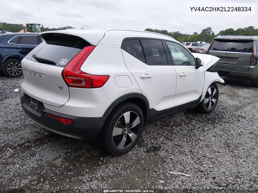 2020 Volvo Xc40 T4 Momentum VIN: YV4AC2HK2L2248334 Lot: 44967788