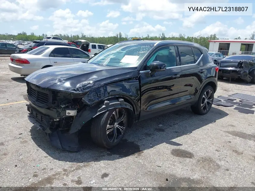 2020 Volvo Xc40 T4 Inscription VIN: YV4AC2HL7L2318807 Lot: 45499776