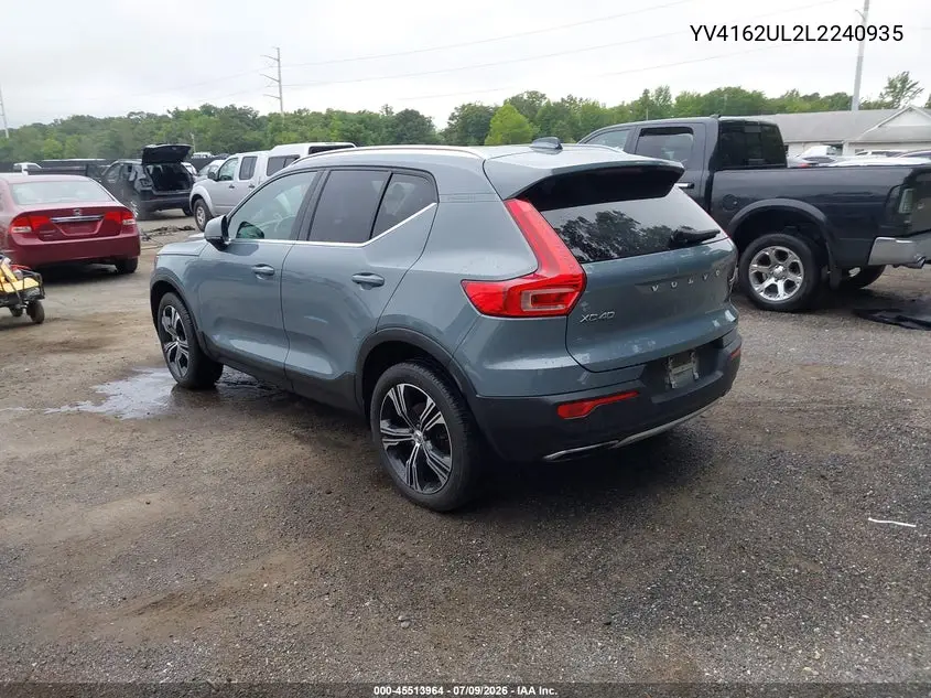 2020 Volvo Xc40 T5 Inscription VIN: YV4162UL2L2240935 Lot: 45513964
