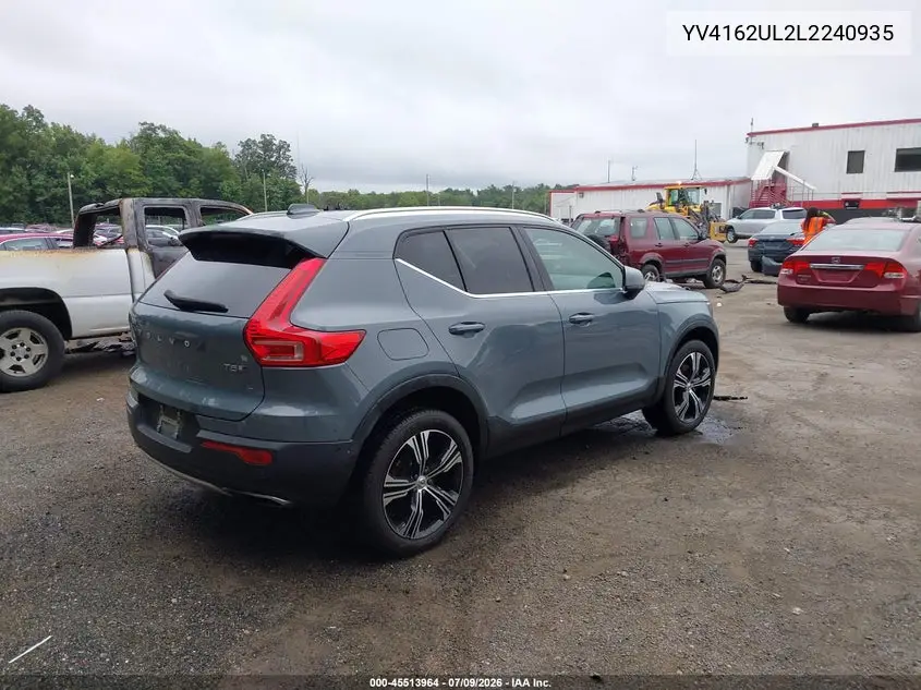 2020 Volvo Xc40 T5 Inscription VIN: YV4162UL2L2240935 Lot: 45513964