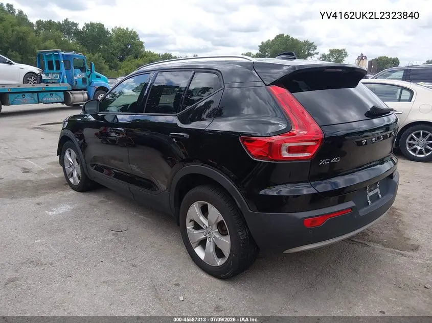 2020 Volvo Xc40 T5 Momentum VIN: YV4162UK2L2323840 Lot: 45587313