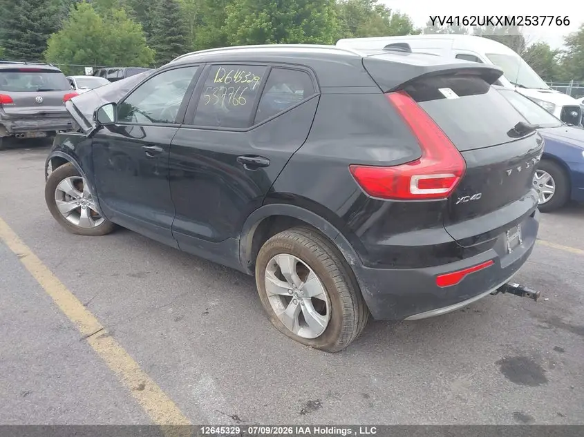 2021 Volvo Xc40 T5 Momentum VIN: YV4162UKXM2537766 Lot: 12645329