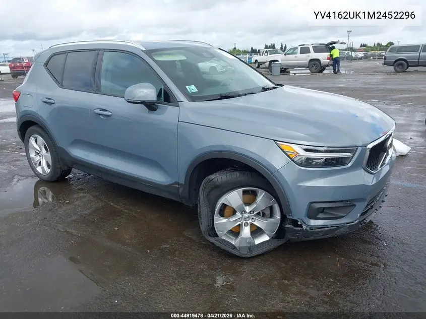 2021 Volvo Xc40 T5 Momentum VIN: YV4162UK1M2452296 Lot: 44919478